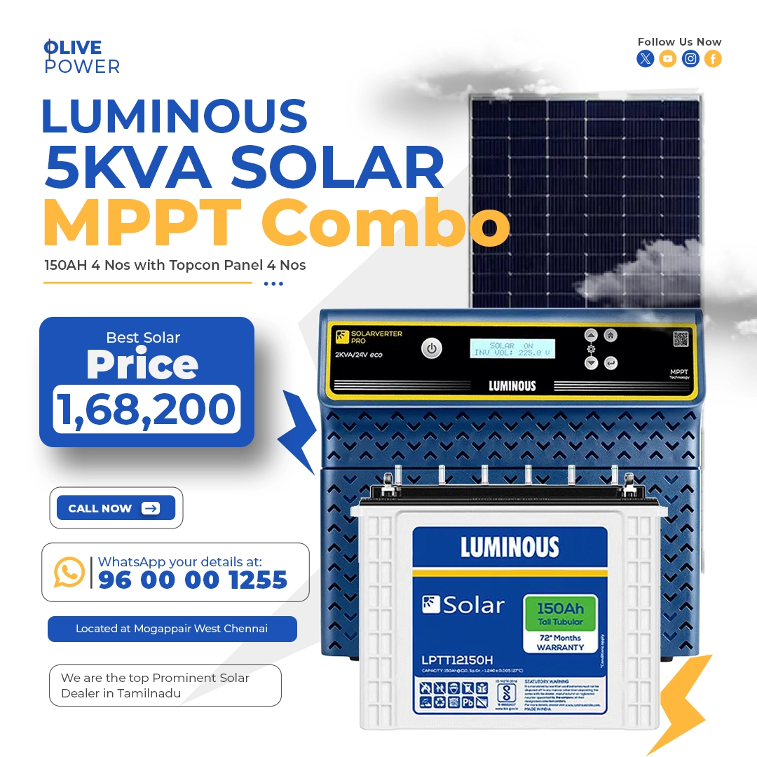 luminoussolarverterpro5kvampptinverter offgrid system in chennai