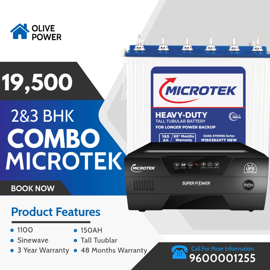 Microtek Inverter Battery Combo Super Power 1100+150AH