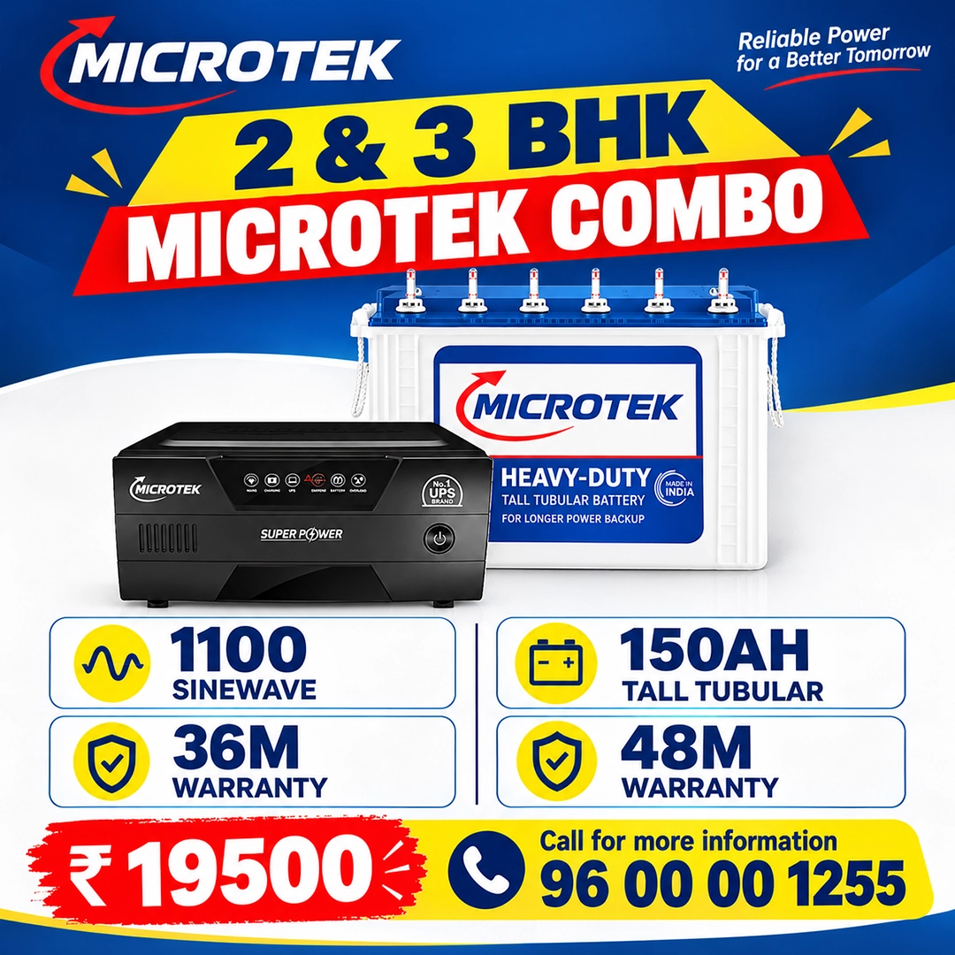 Microtek Inverter Battery Combo Super Power 1100+150AH