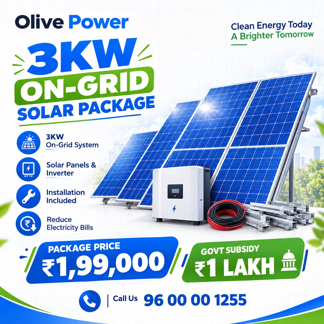 3 KW On-Grid Solar Solution in Chennai